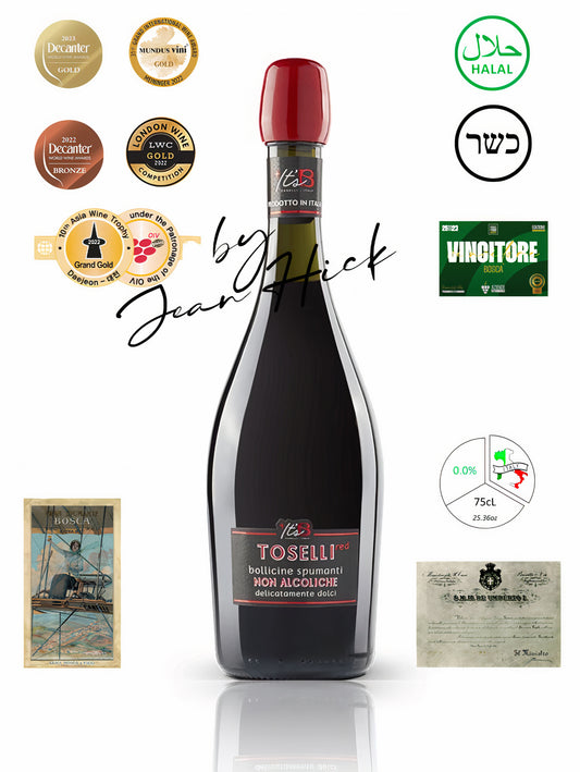 BOSCA TOSELLI 0.0% RED SEMI-SWEET SPARKLING WINE